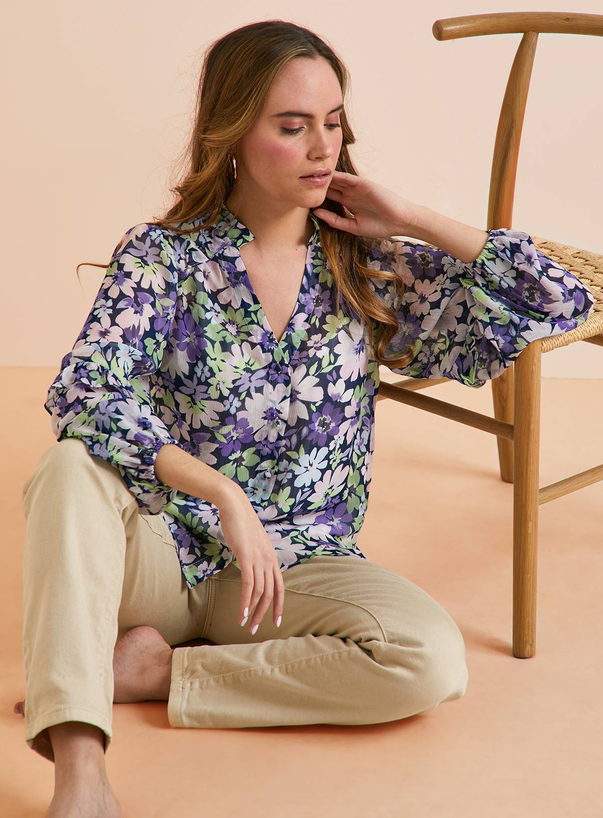 Everbelle Floral Bloom Chiffon Blouse 18 - Image 1